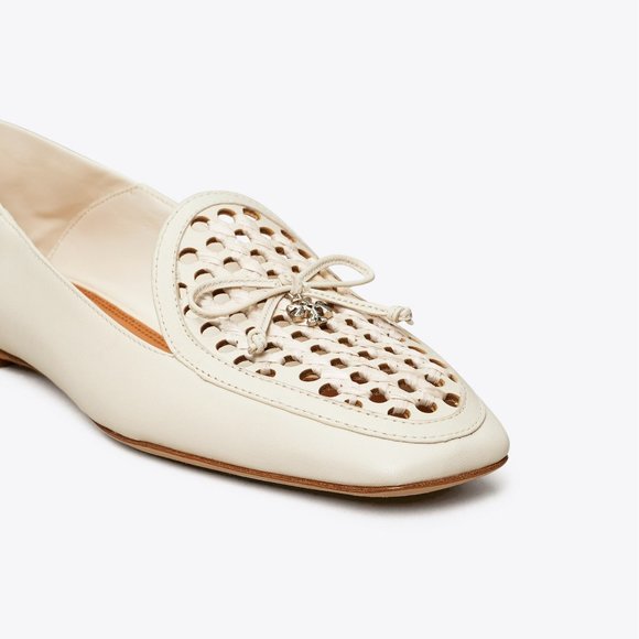 Tory Burch $348 CONVERTIBLE TORY CHARM WOVEN LOAFER Ivory Cream - Picture 11 of 13